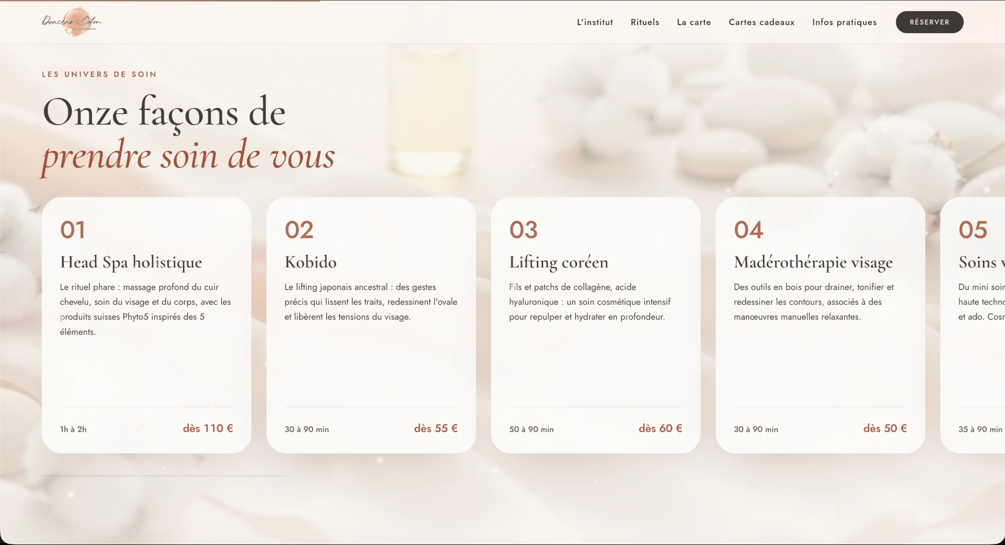 La carte des soins